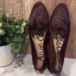 Sam Edelman Burgundy Textured Loafers